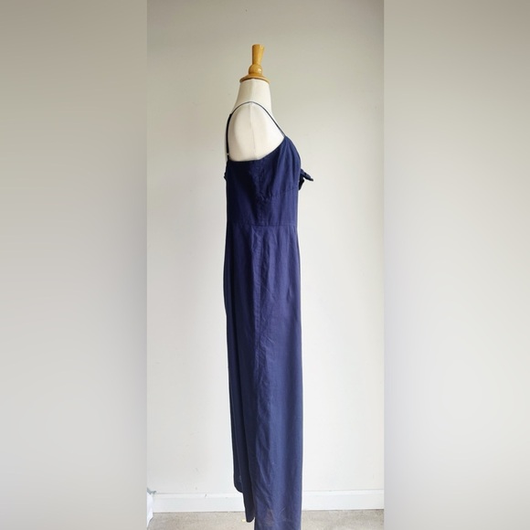 J. CREW FACTORY Tie-Front Jumpsuit in Linen-Cotton Size 10 - Picture 4 of 7